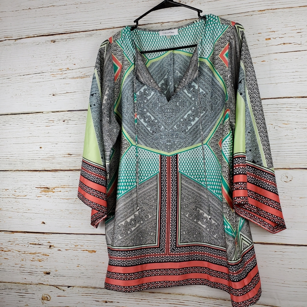 Calvin Klein Print Tunic Blouse - Picture 2 of 5